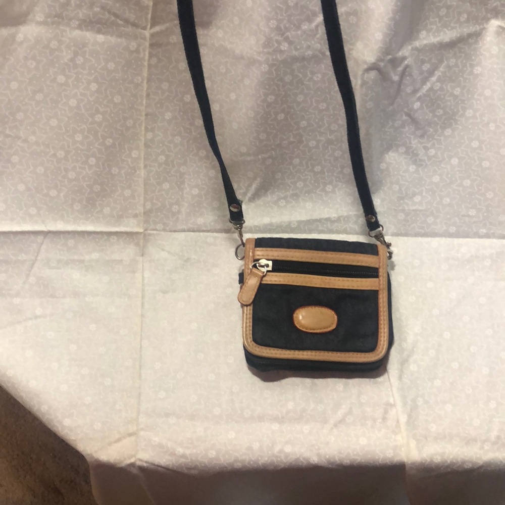 Mini Denim with Leather Trim Purse